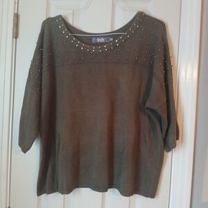 Karma Blue Women's Pull On Sweater Size 3XL Army Green